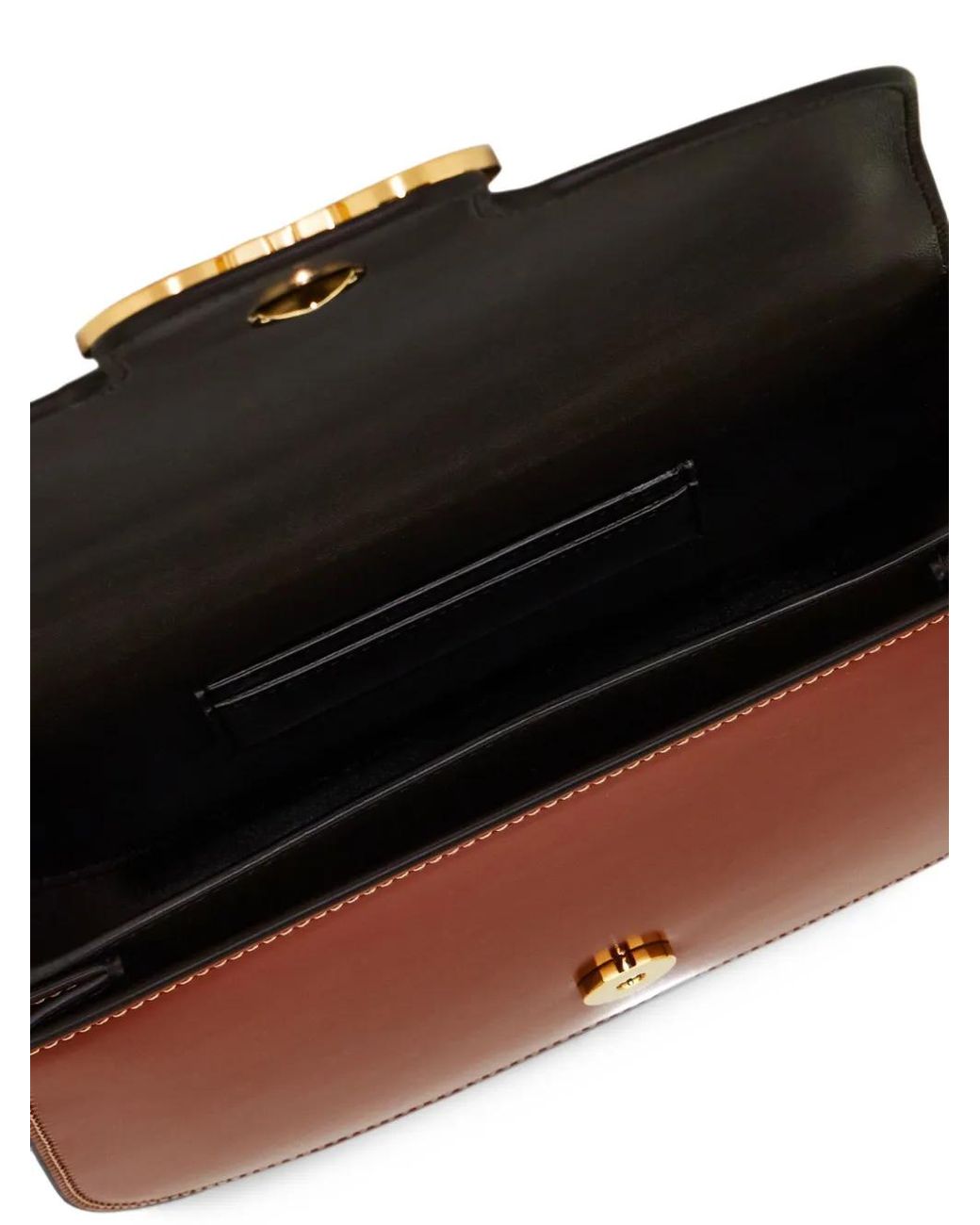 Ferragamo Brown Double Gancini North-South Crossbody Bag