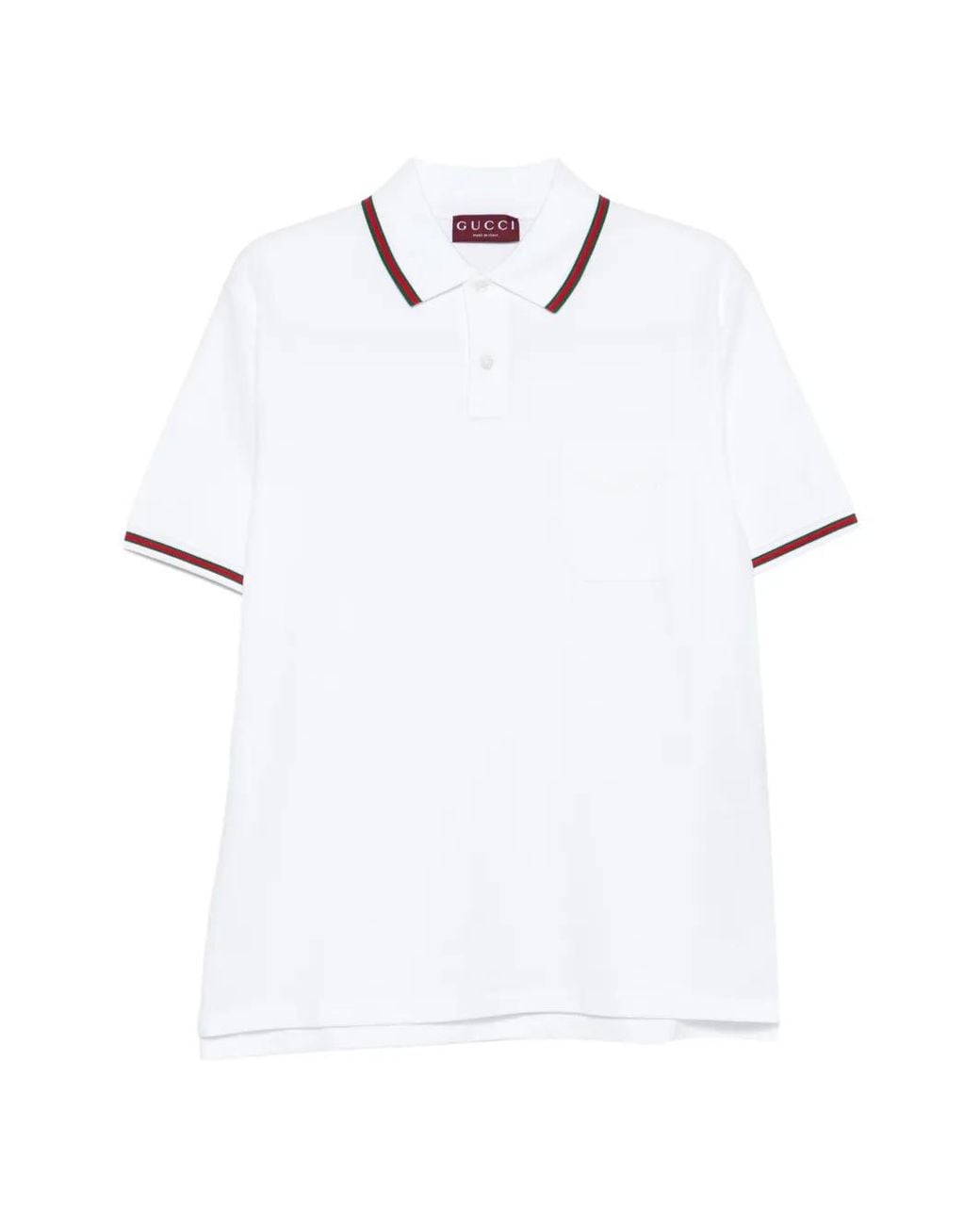 Gucci White Striped-Detail Polo Shirt for men