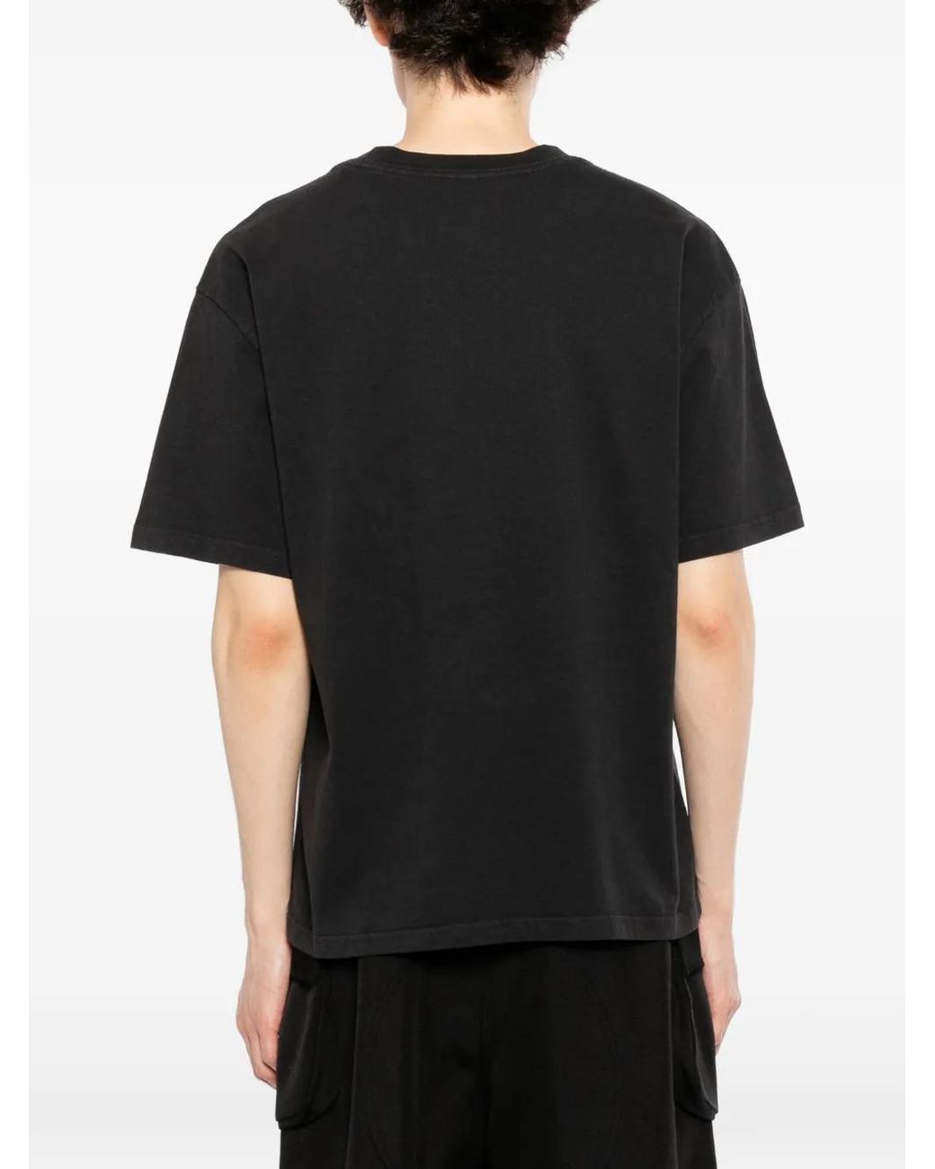 Melt Black Graphic-Print Round Neck T-Shirt for men