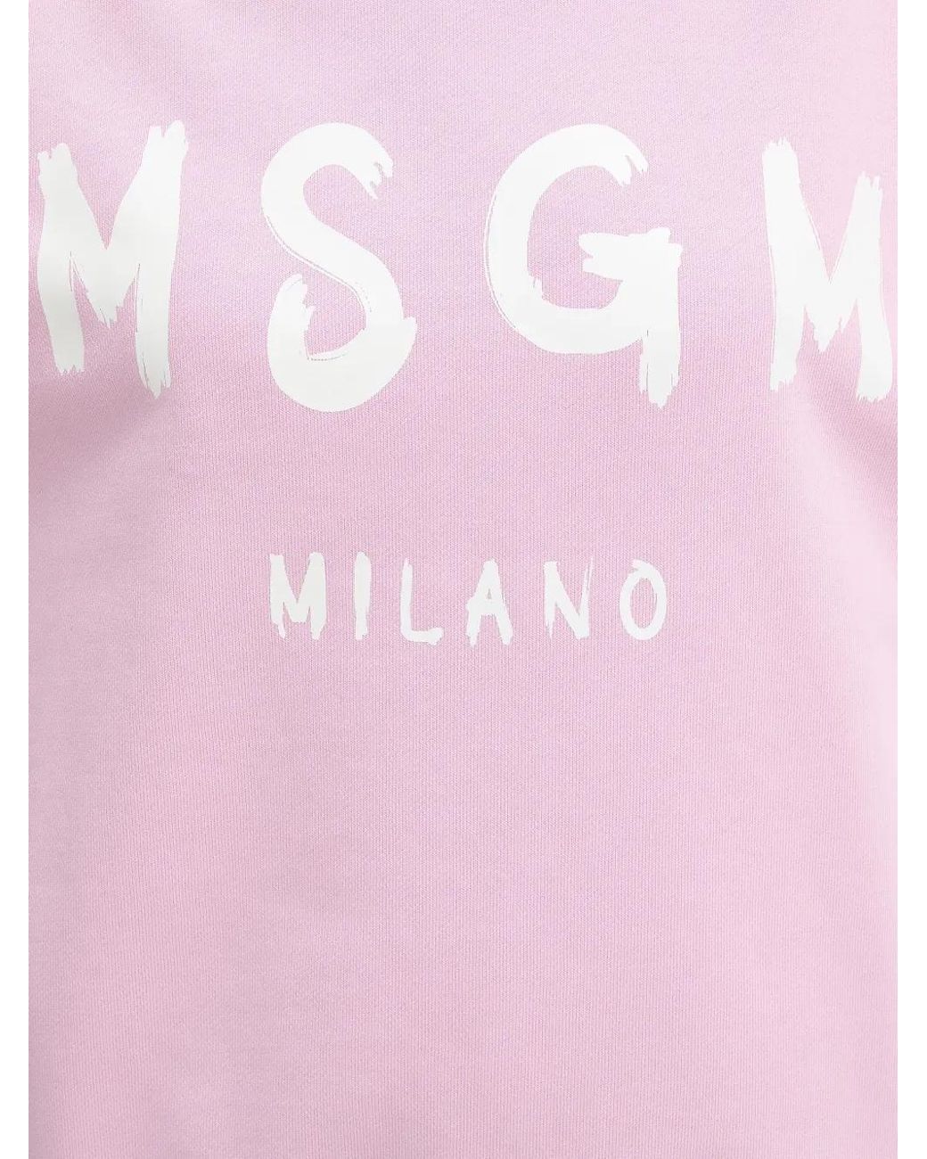 MSGM Pink Logo-Detail Hoodie