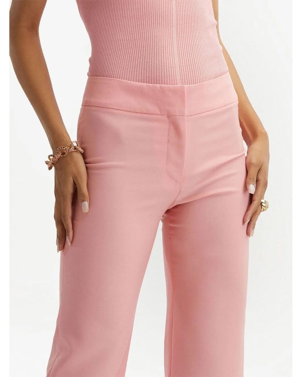 Oscar de la Renta Pink Straight-leg Trousers