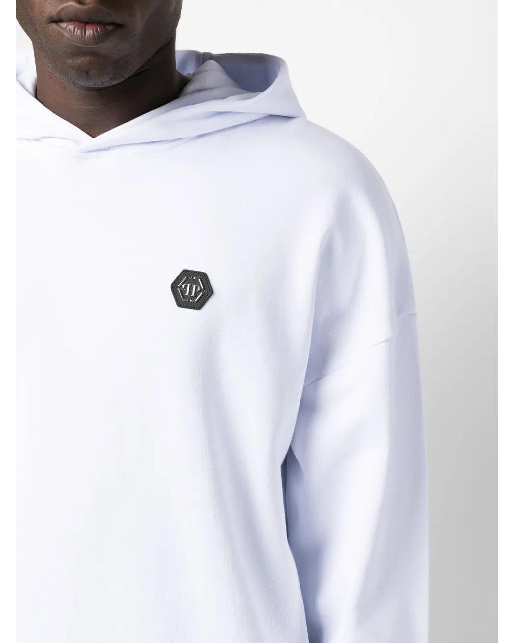 Philipp Plein White Graphic-Print Cotton Hoodie for men