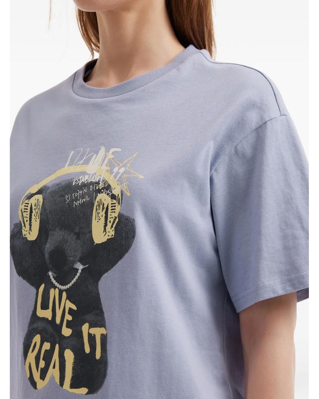 Izzue Blue Graphic-Print T-Shirt