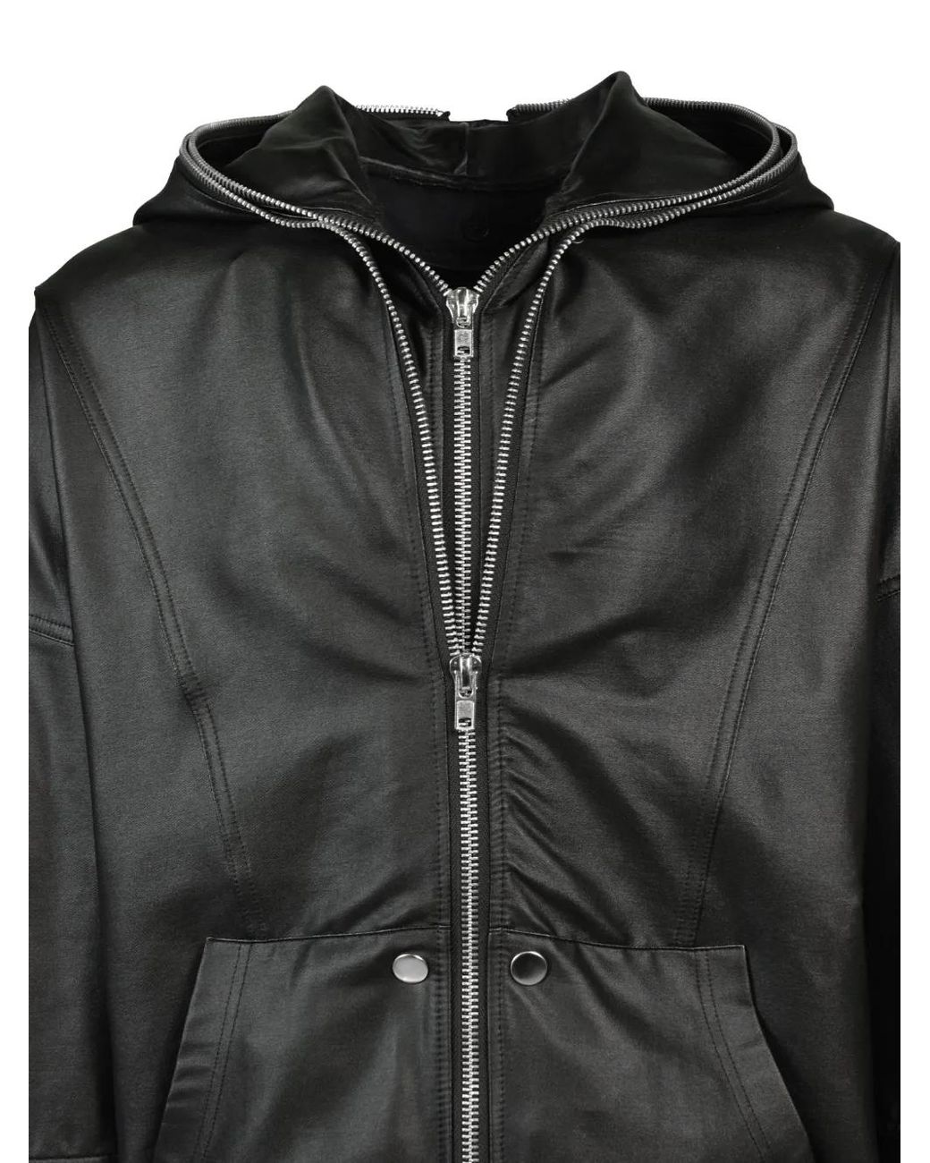 BREATH Black Double-Layered Hooded Bomber Jacket for men