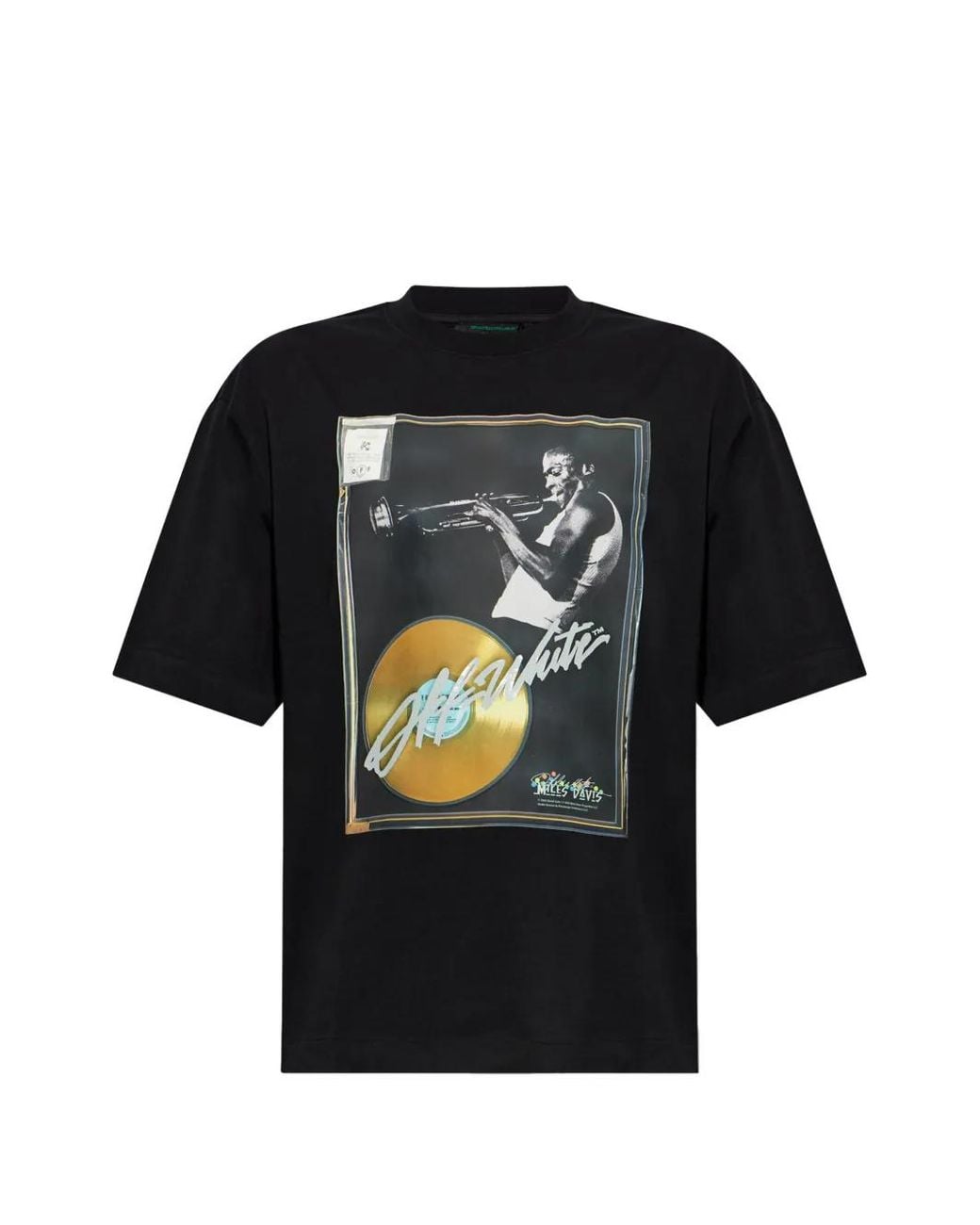 Off-White c/o Virgil Abloh Black T-Shirt Miles Davis Imprimé for men