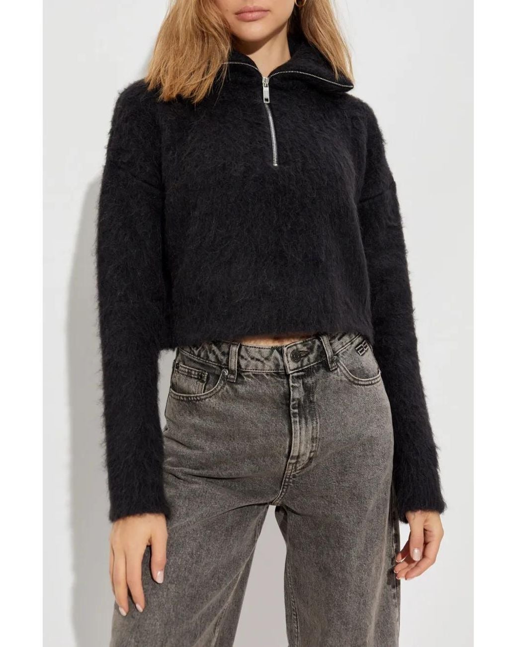 Sportmax Black Half-Zip Sweater