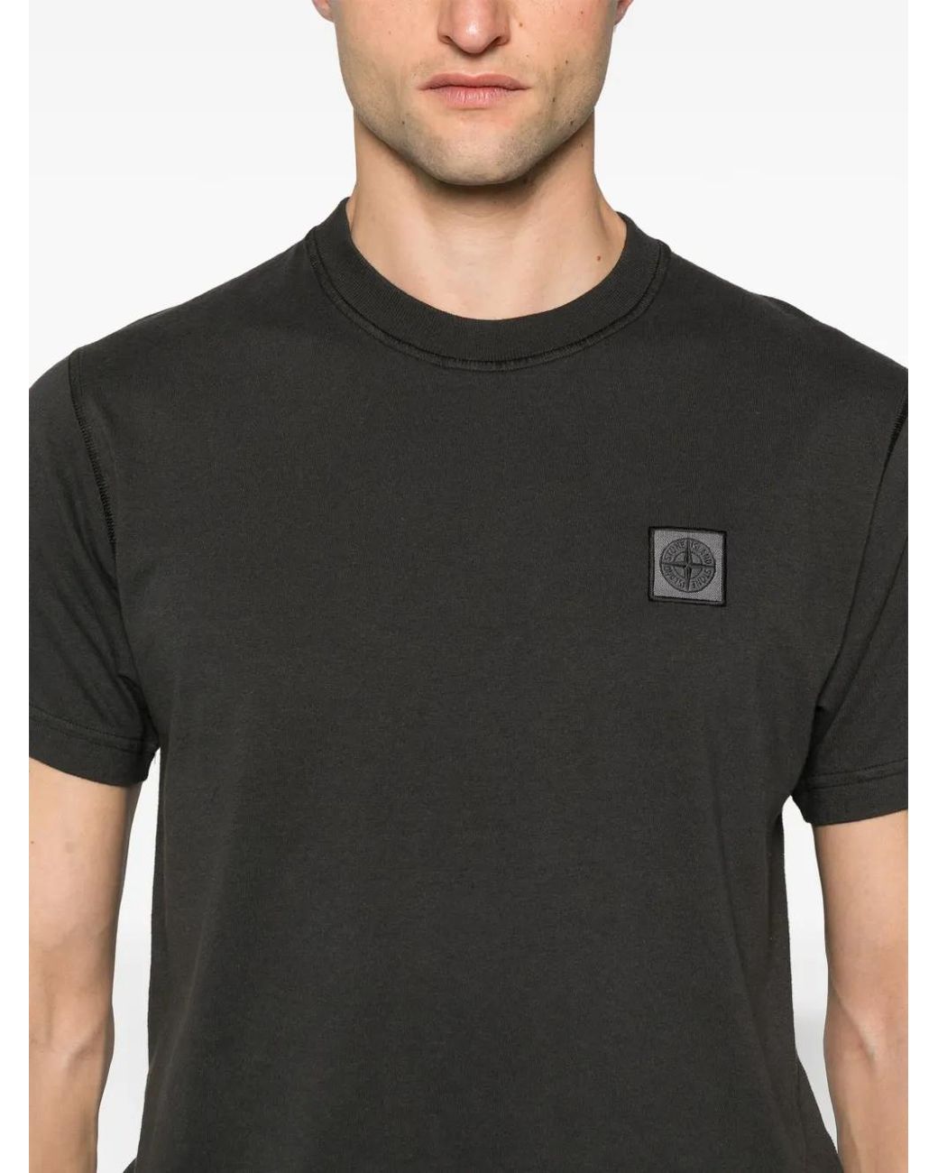 Stone Island Black T-Shirts And Polos for men