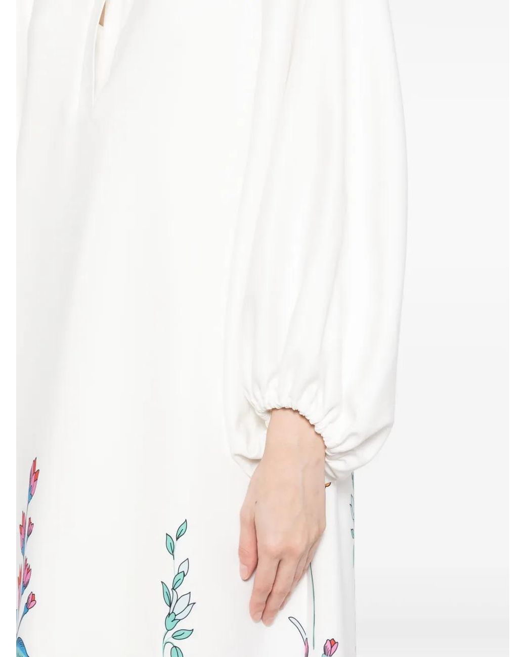 Bambah White Hibiscus Tuscan Dress