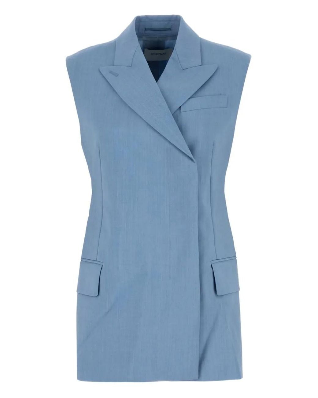 Sportmax Blue Ilex Sleeveless Tailored Vest
