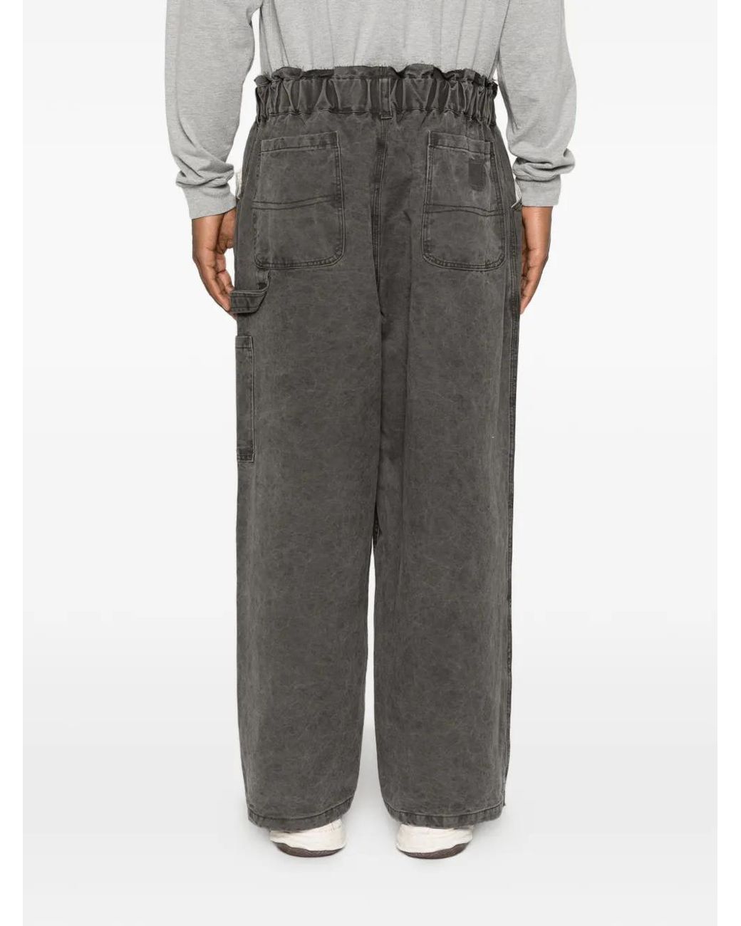 Camiel Fortgens Gray Panelled Washed-Effect Trousers for men