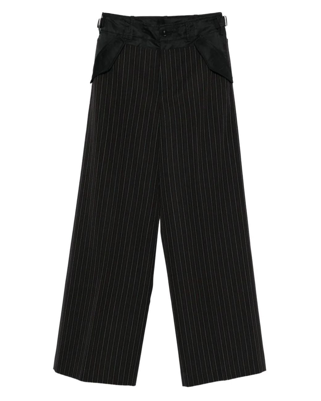 Sacai Black Pinstripe Pocket Trousers