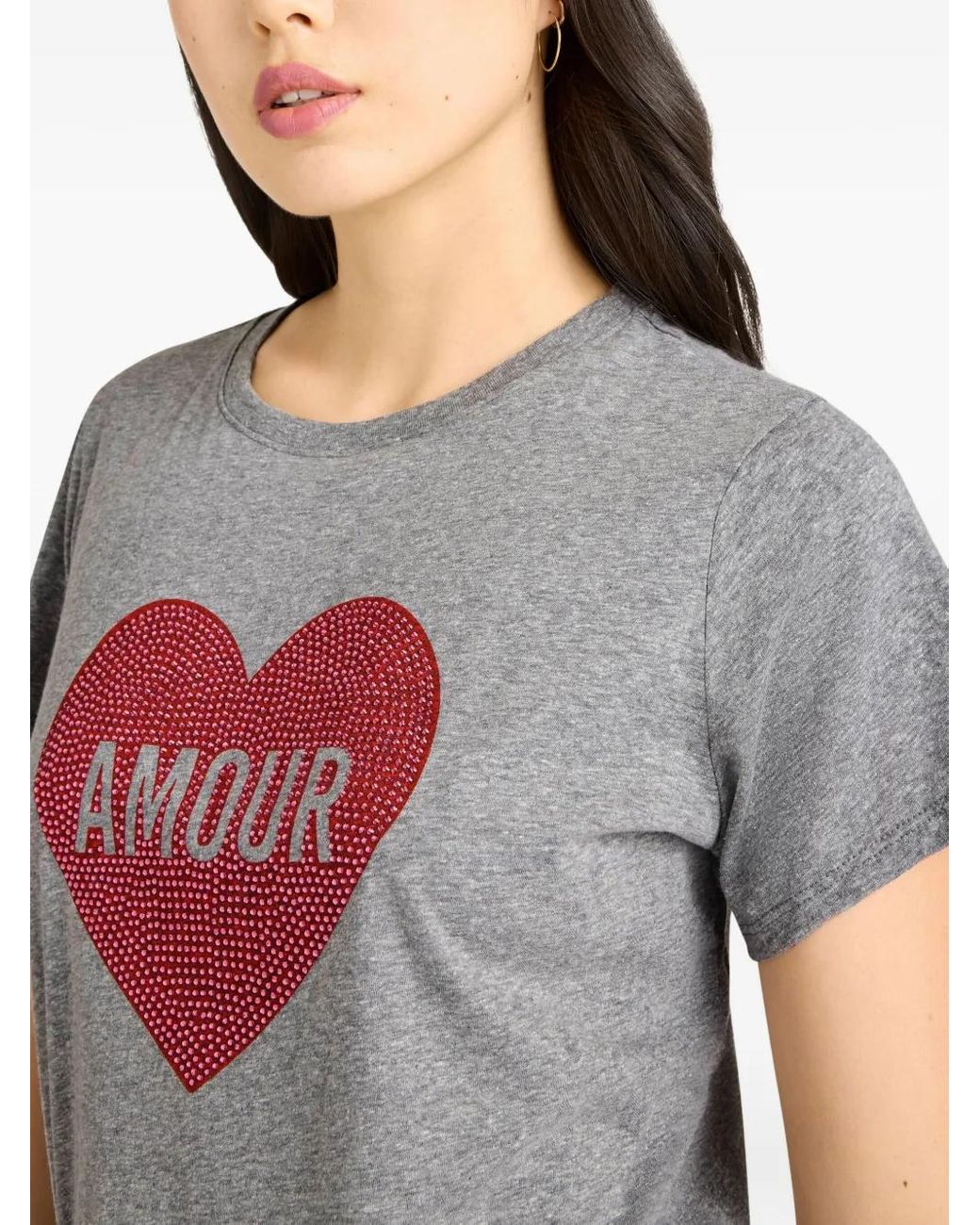 Cinq À Sept Gray Heart-Embellished T-Shirt