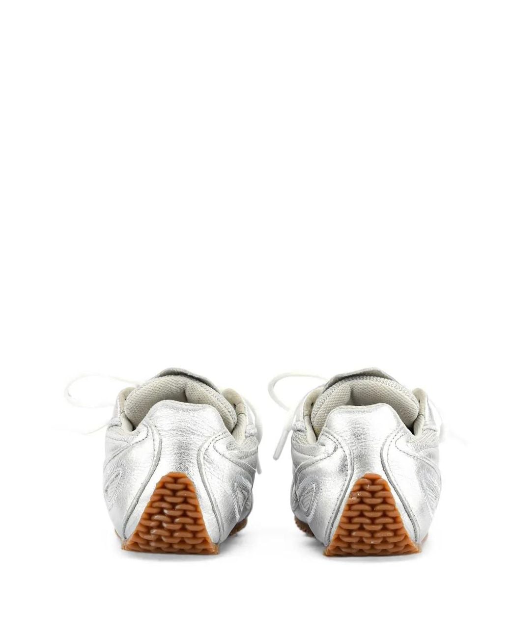 Axel Arigato White Slow Runner Metallic-Finish Low-Top Sneakers