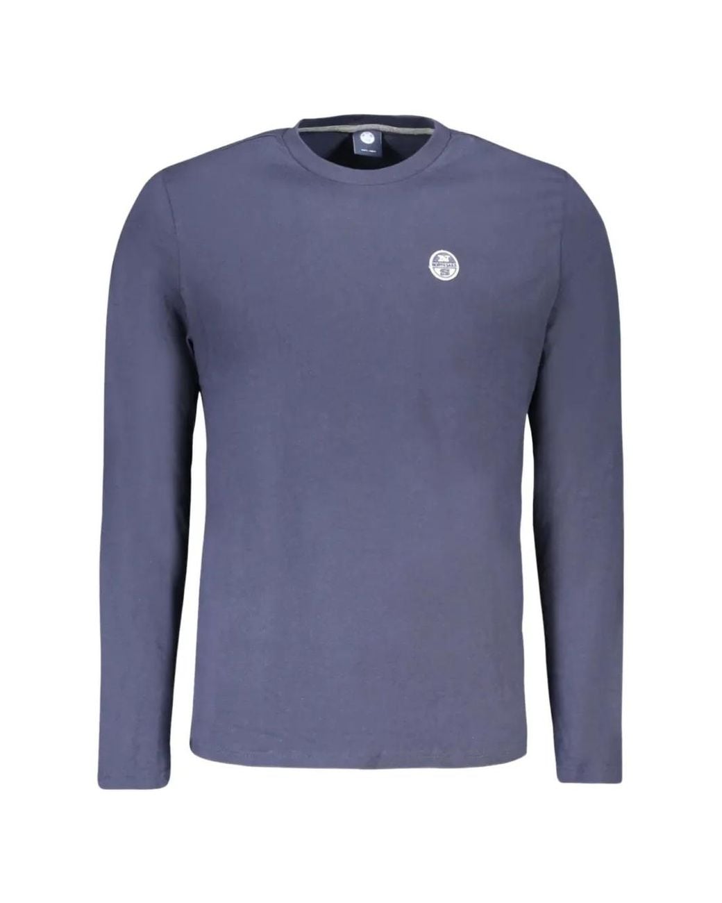 North Sails Blue Long-Sleeve Logo-Patch T-Shirt for men