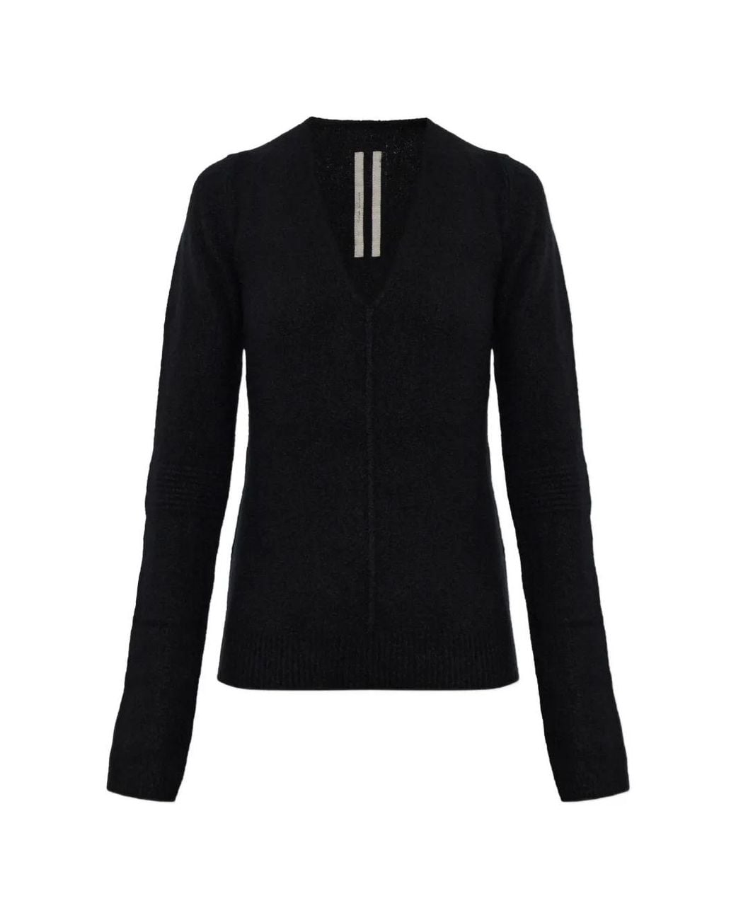 Rick Owens Black V-Neck Cashmere-Blend Sweater