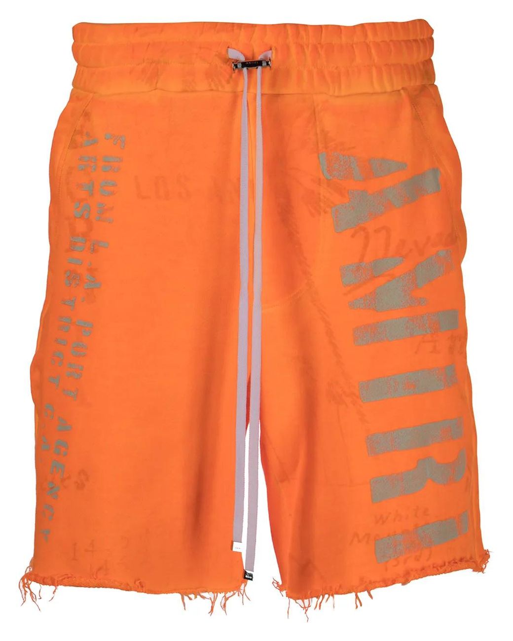 Amiri Orange Logo-Print Track Shorts for men