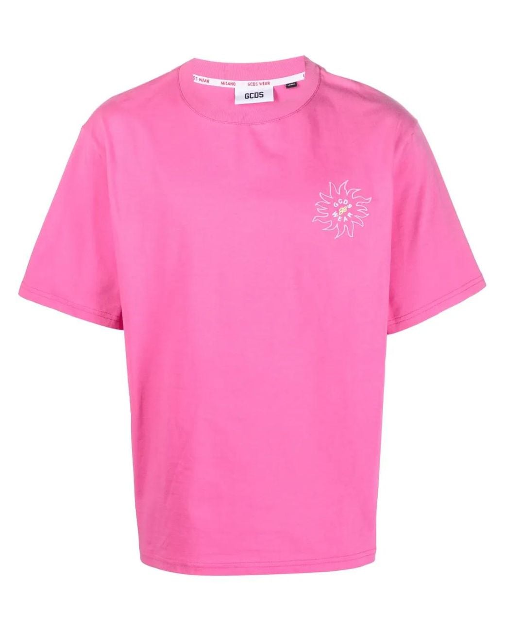 Gcds Pink Surfing Wirdo Graphic-Print T-Shirt for men