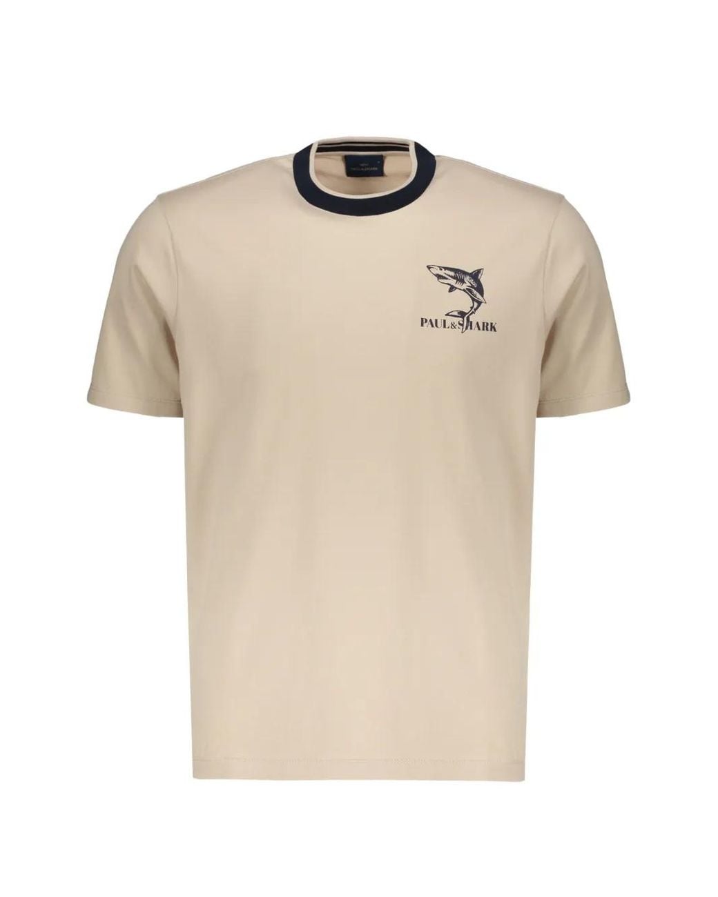 Paul & Shark Natural T-Shirt With Print Breast for men