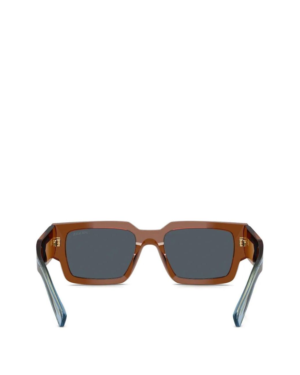 Prada Blue Triangle-Logo Rectangle-Frame Sunglasses for men