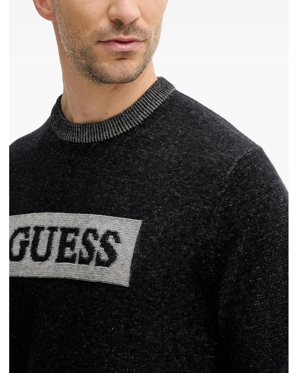Guess Black Logo-Embellishment Sweater for men