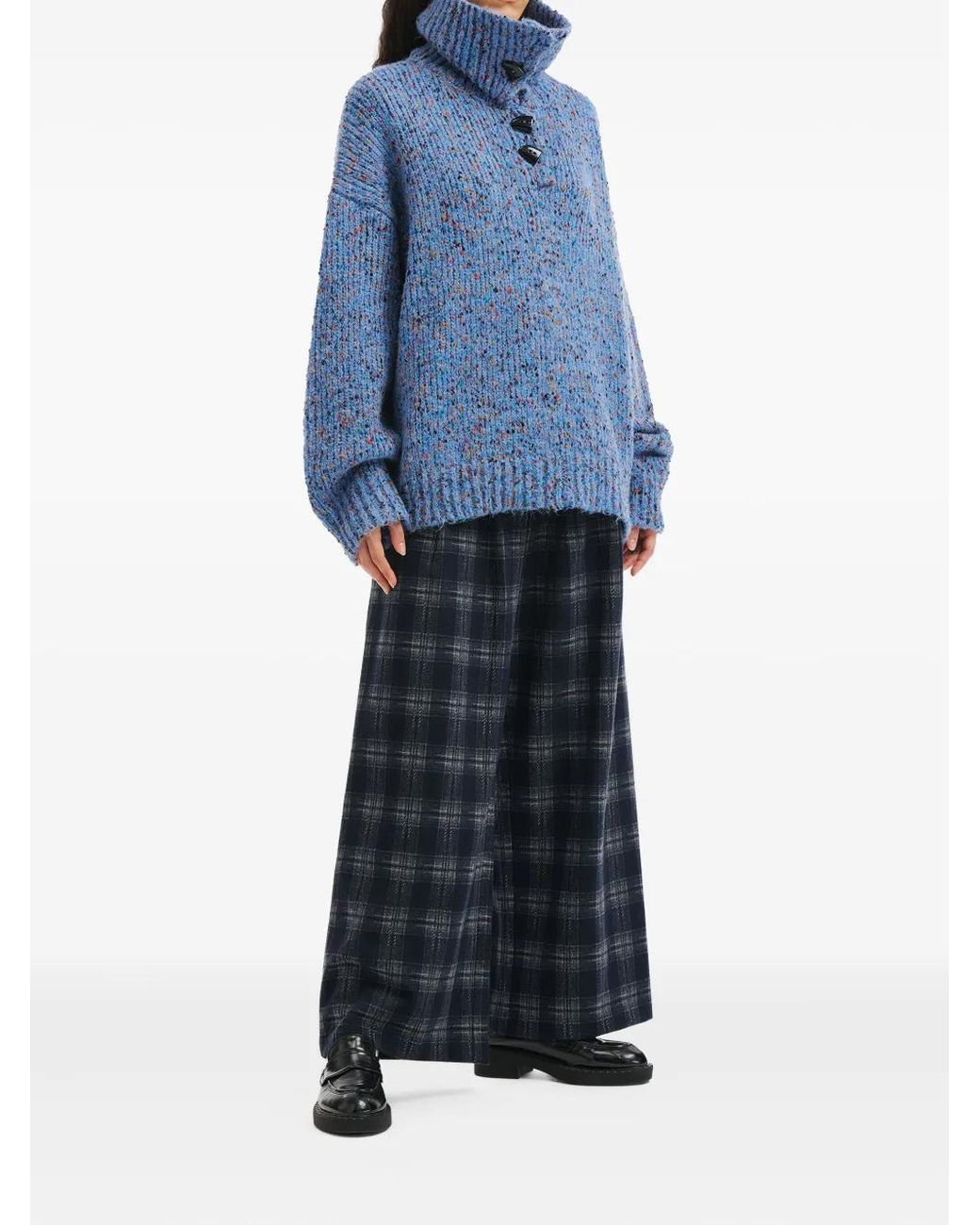 B+ AB Blue Button Collar Sweater