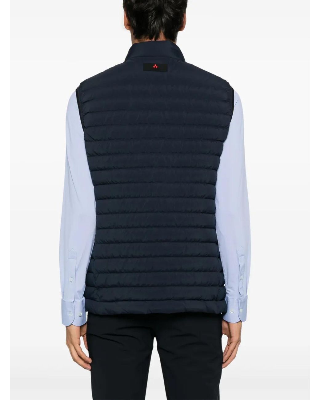 Peuterey Blue Quilted Jacket With High Collar for men
