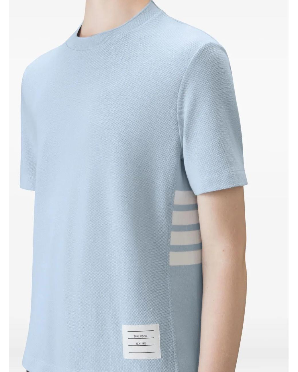 Thom Browne Blue Classic Pique 4-Bar Tee