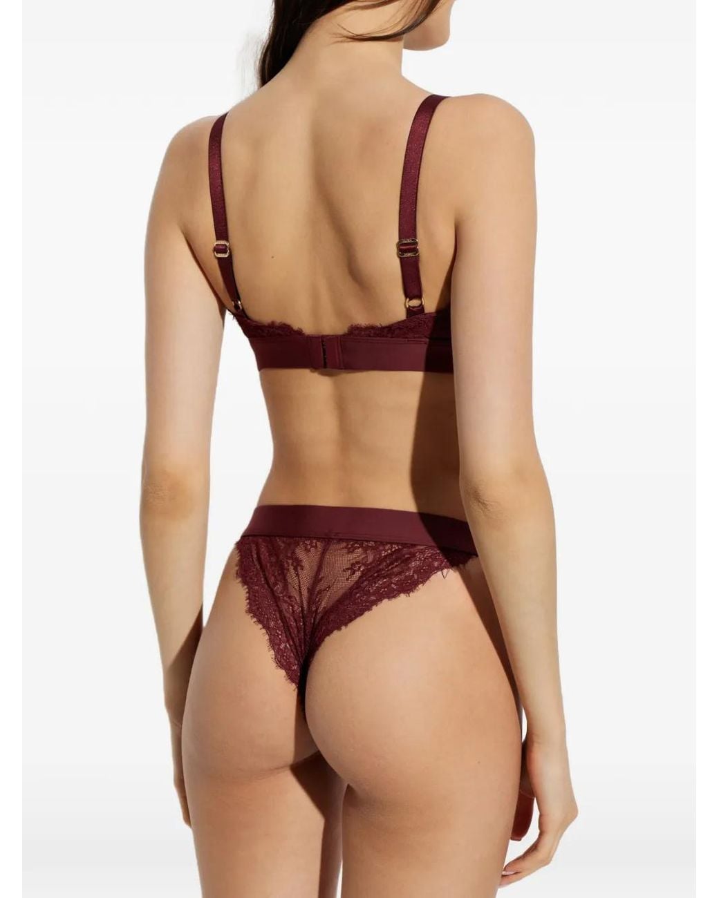 Heist Red Bridget Lace-Trim Triangle Bralette