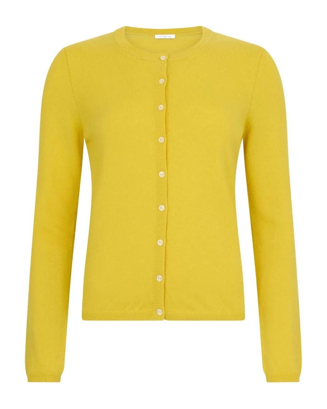 Malo Yellow Crew-Neck Cardigan