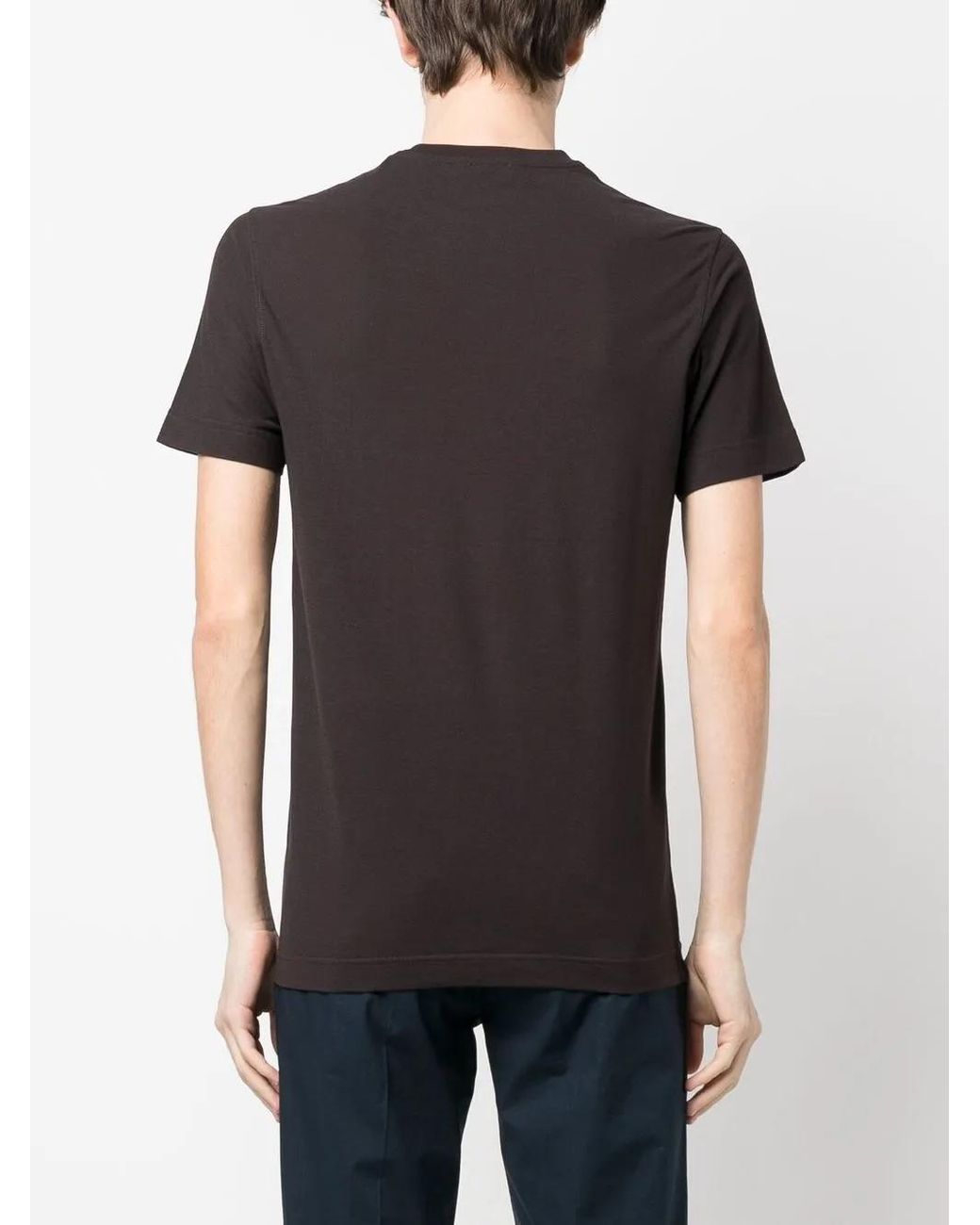 Zanone Black Basic Round-Neck T-Shirt for men
