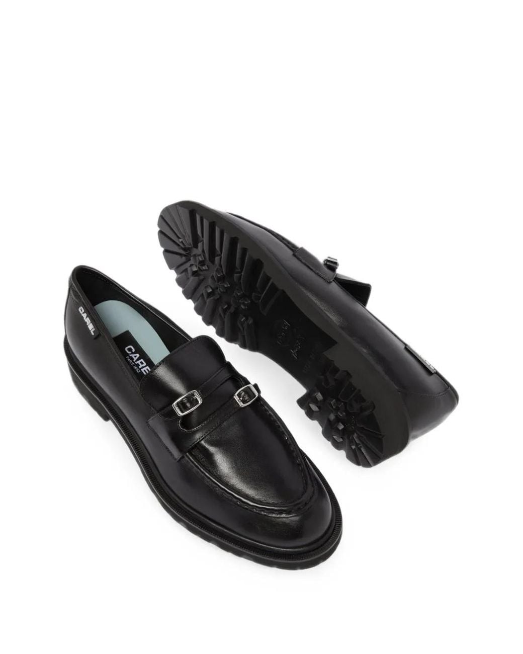 CAREL PARIS Black Giovanna Buckle-Detail Loafers