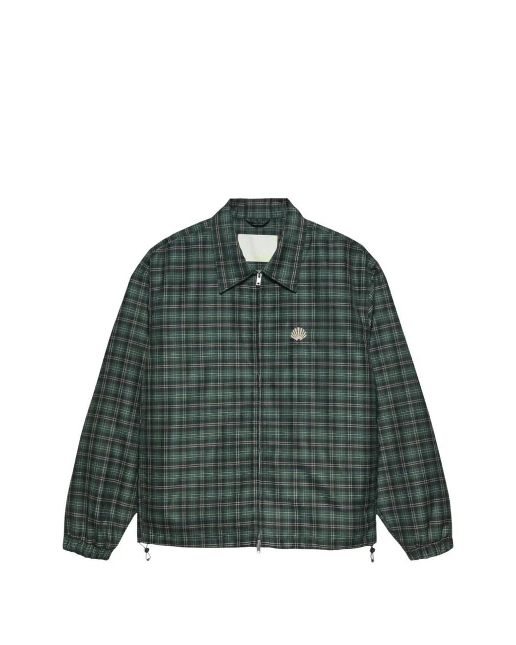 New Amsterdam Green Check-Pattern Lightweight Jacket