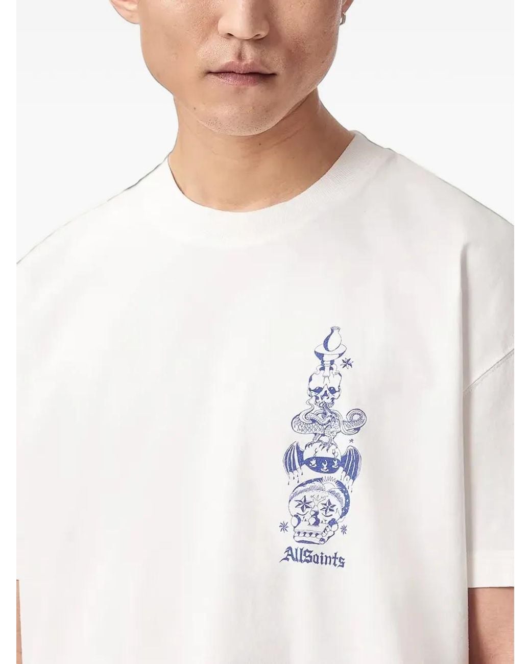AllSaints White Ignis Graphic-Print T-Shirt for men