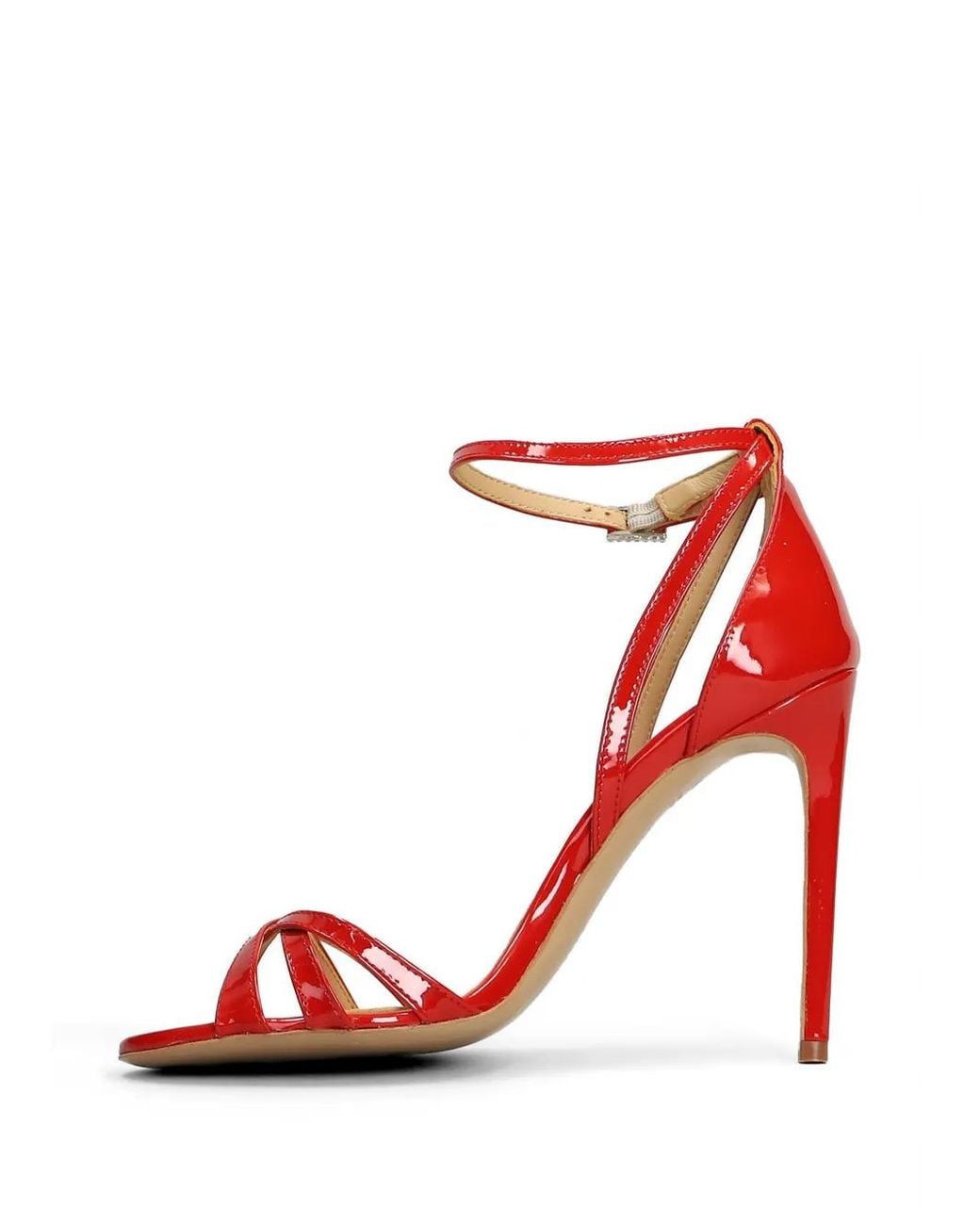Fratelli Russo Red Patent-Leather Crossover-Strap Sandals
