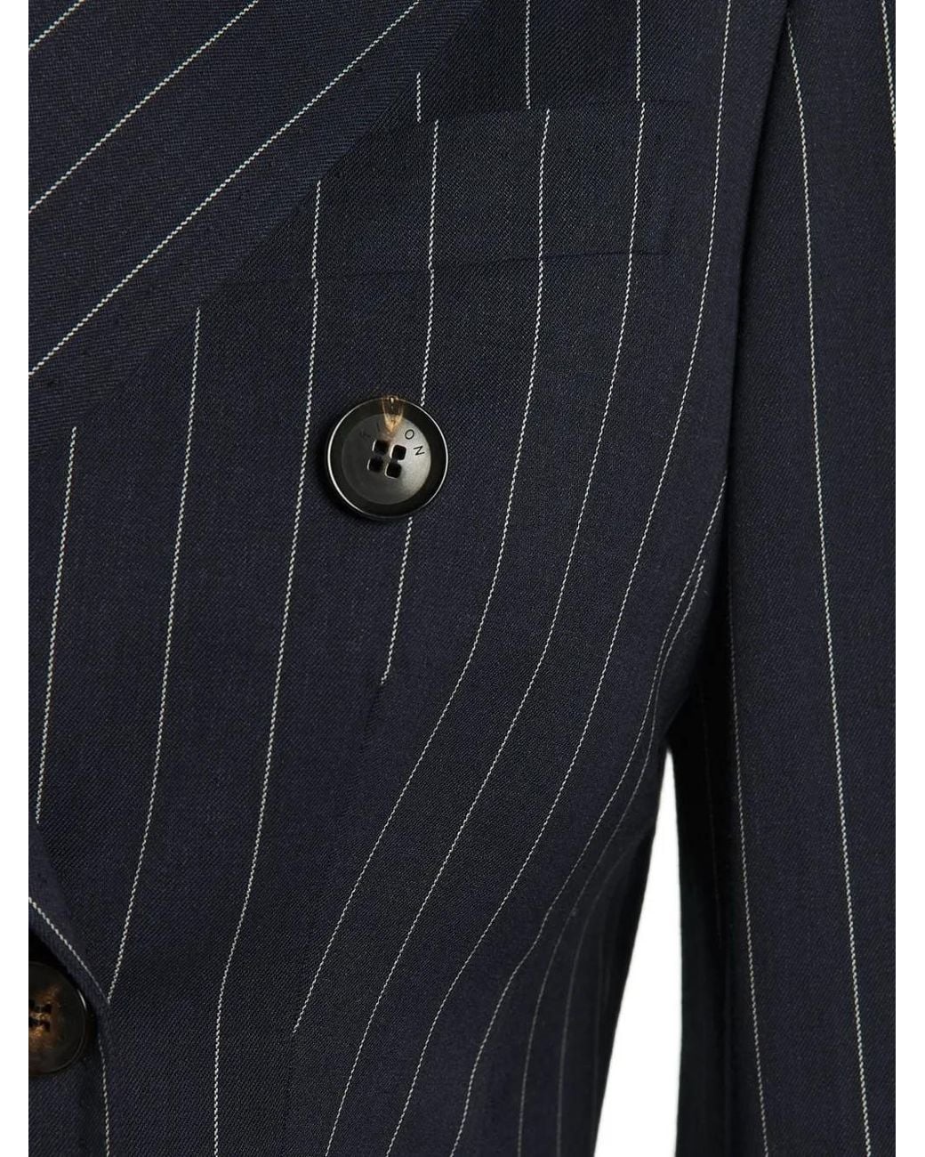 Kiton Blue Pinstripe Double-Breasted Blazer
