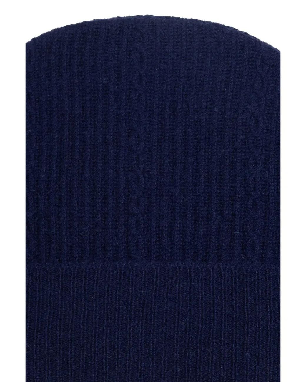 Etro Blue Logo-Embroidered Beanie