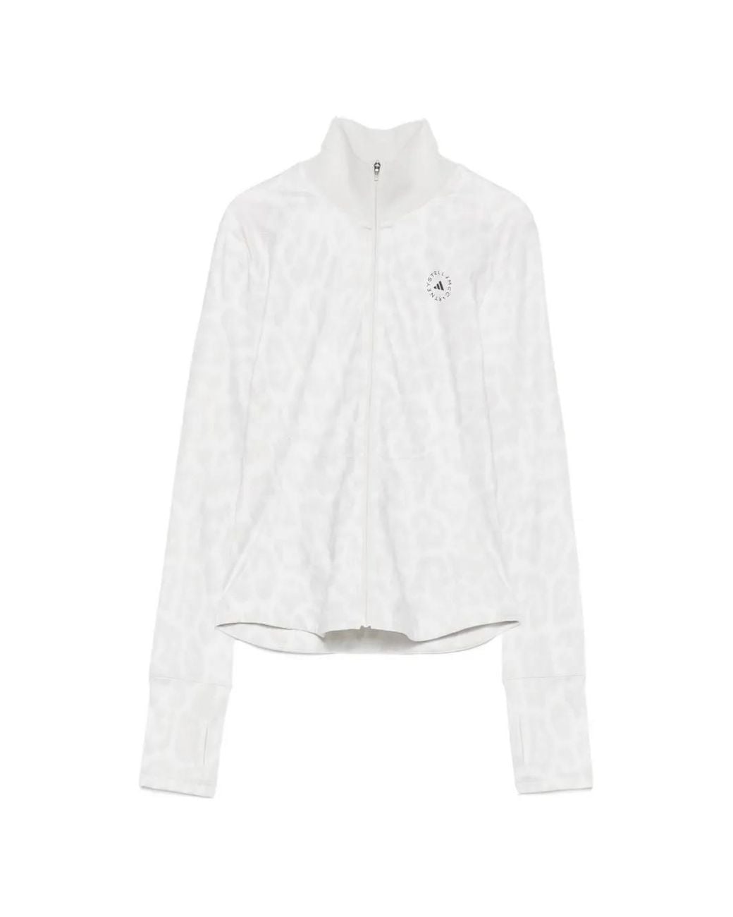 Adidas By Stella McCartney White Leopard-Print Track Jacket
