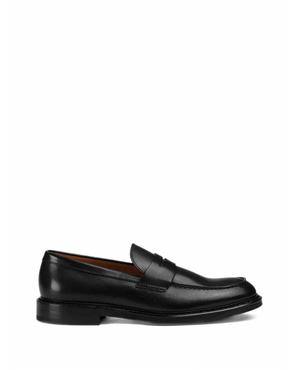 Doucal's Black Penny Leather Loafers for men