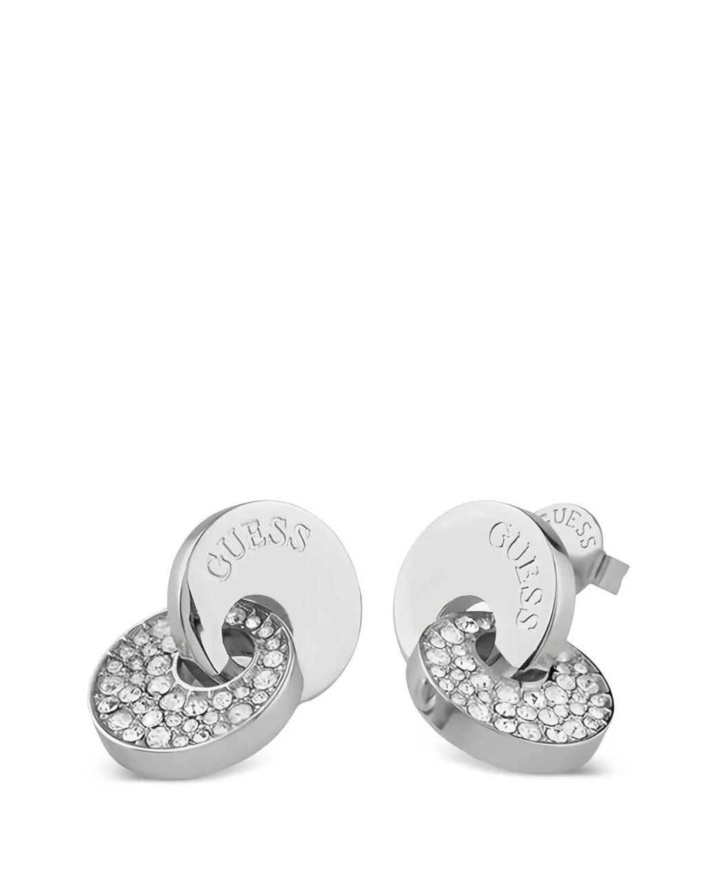 Guess White Blooming Summer Earrings