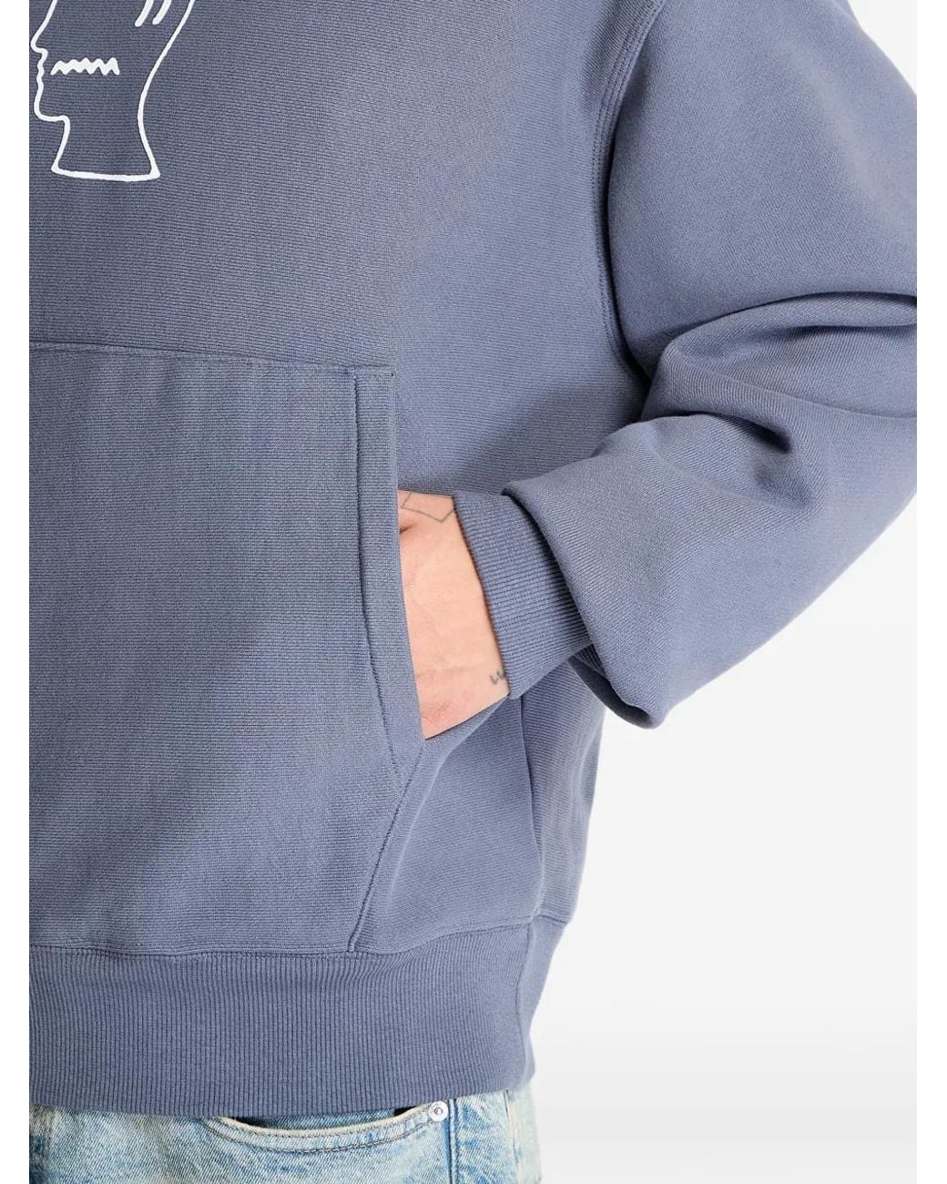 Brain Dead Blue Logo Hoodie for men