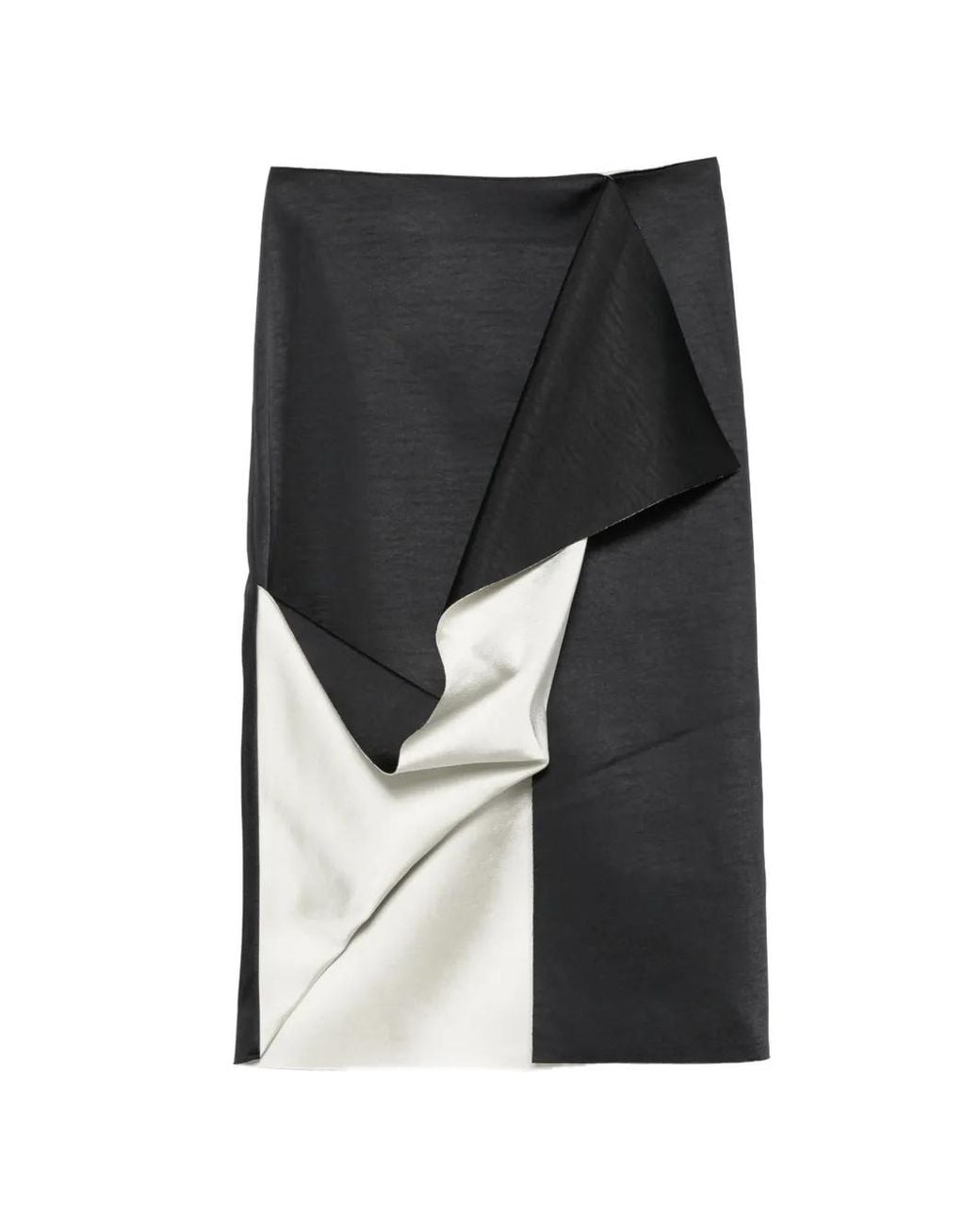 Rohe Gedrapeerde Midi-Rok in het Black