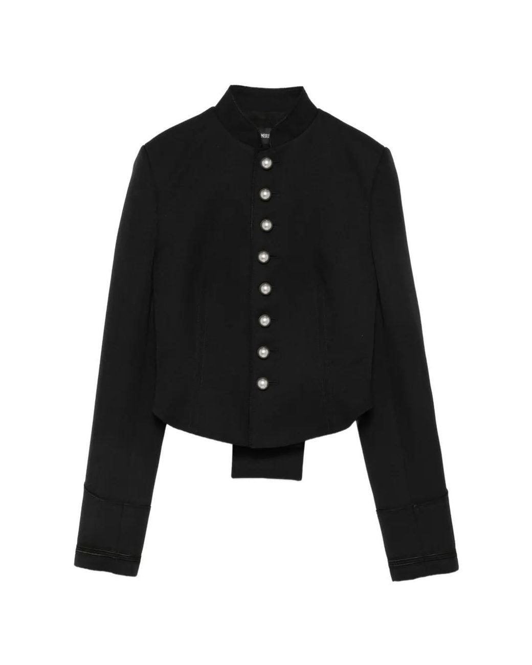 Ann Demeulemeester Black Stand-Collar Jacket