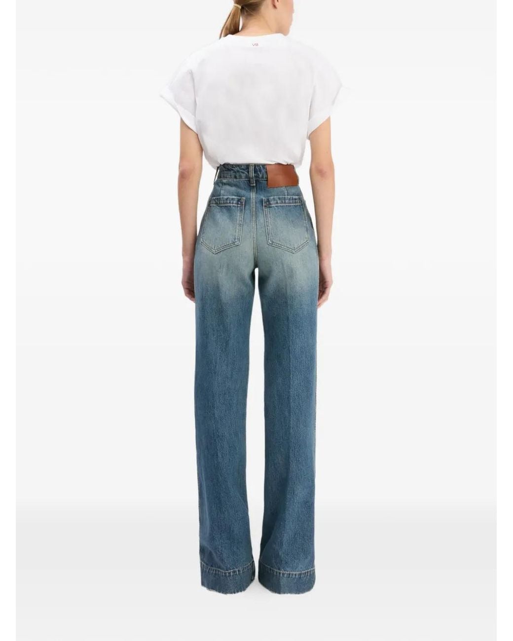 Victoria Beckham Blue Alina Patch-Pocket Jeans