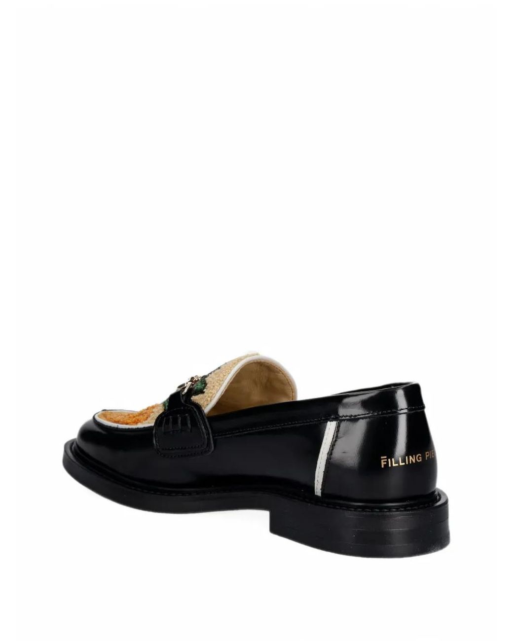 Filling Pieces Black Mocassins À Bride Mors Et Patch Ananas for men