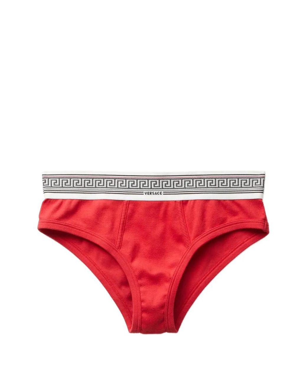 Versace Red Ribbed Cotton-Jersey Briefs