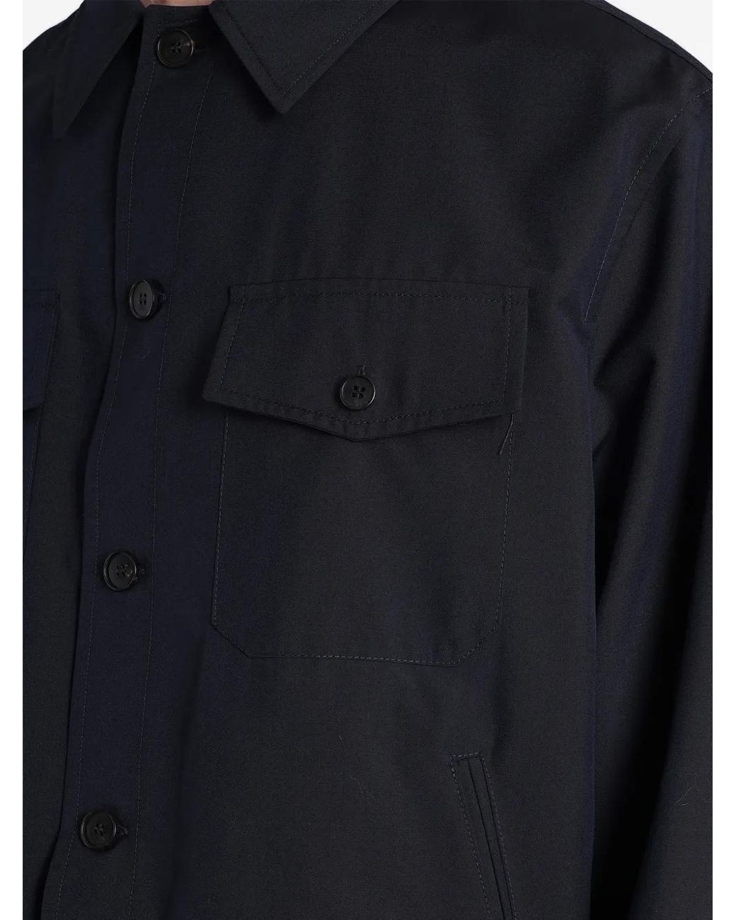 Grayed Blue Elasticated-Hem Jacket for men