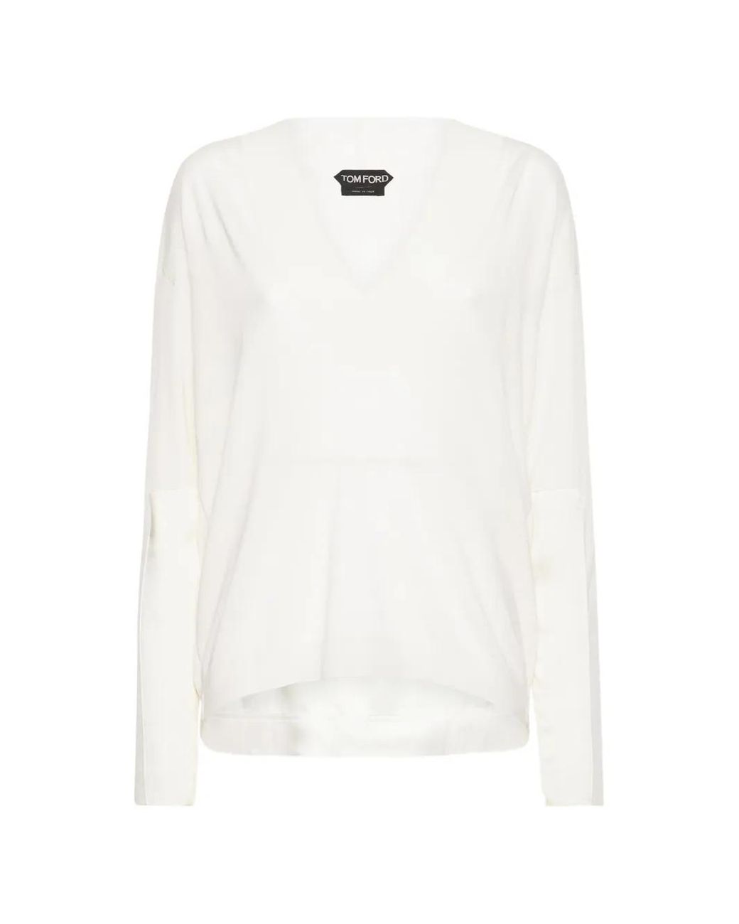 Tom Ford White Haut En Maille À Col V