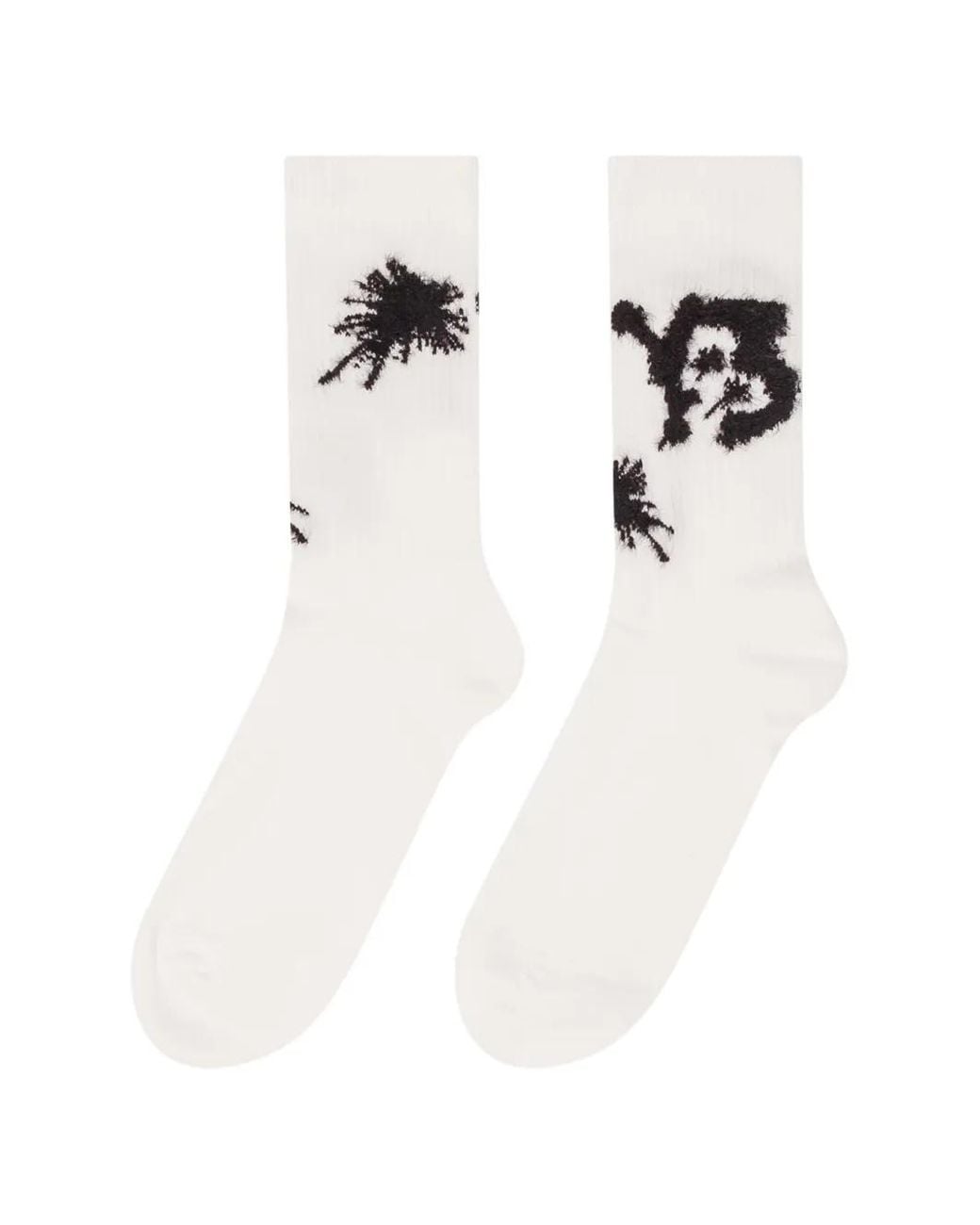 Y-3 White Chito Graphic Crew Socks for men