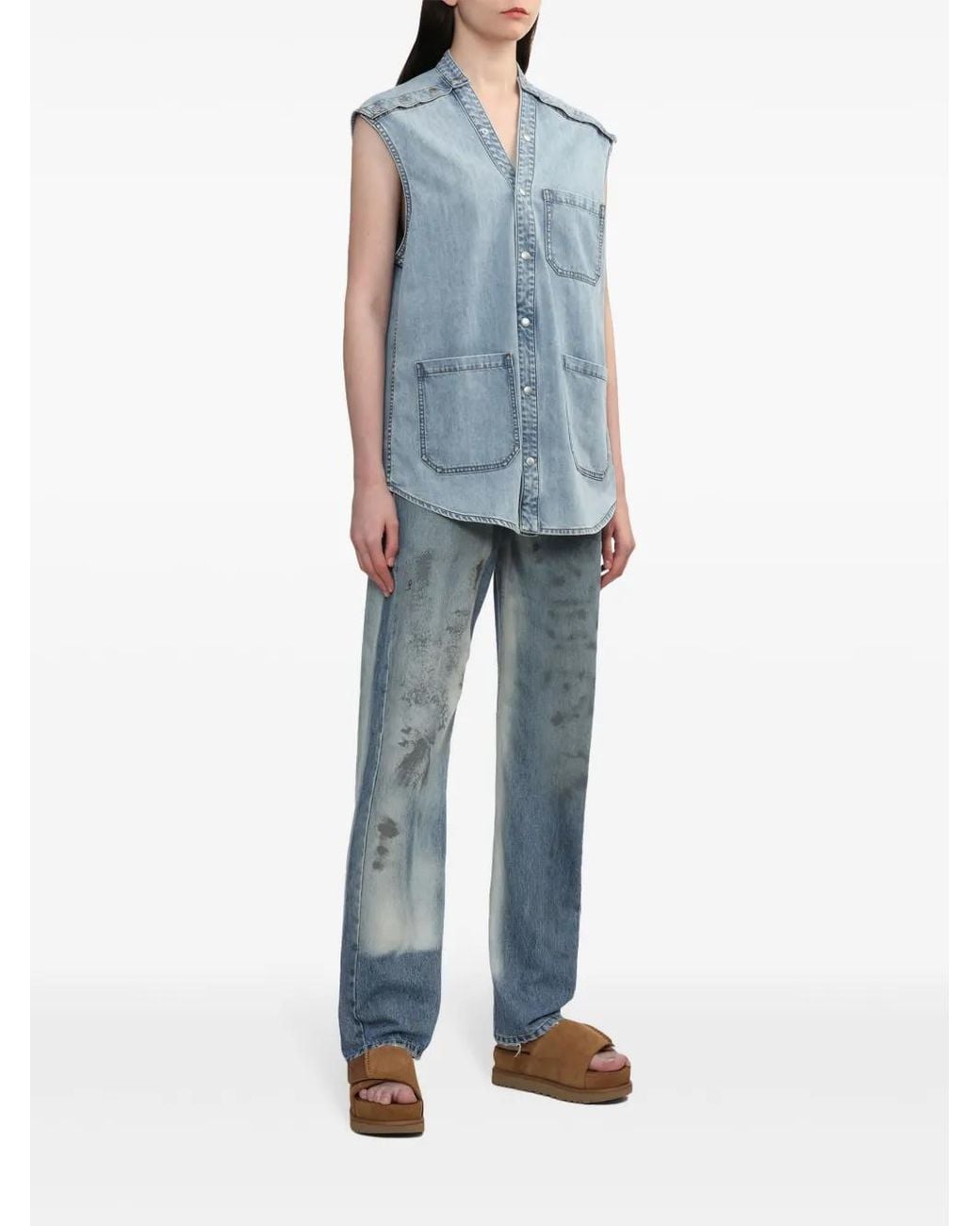 Y. Project Blue Patch Pocket Detailing Denim Vest