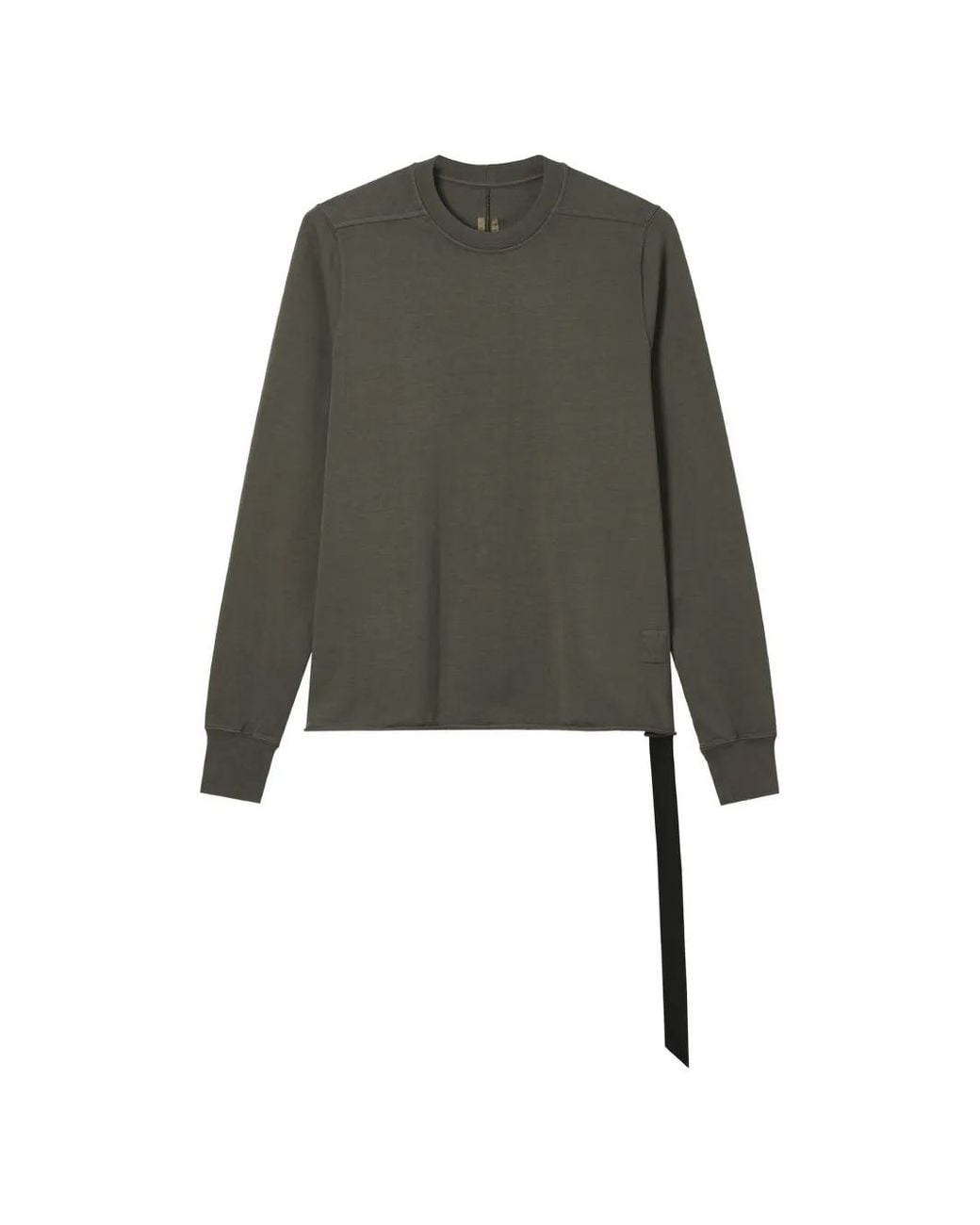 Rick Owens Green Raw-Cut Long-Sleeve T-Shirt for men